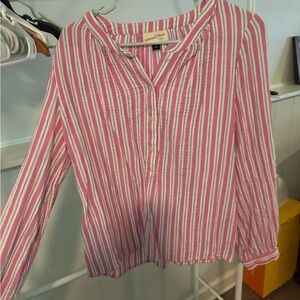 Universal Thread Pink and White Striped Top